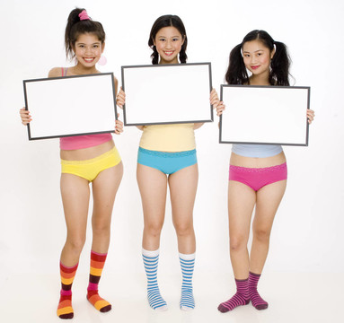 標(biāo)志和五顏六色的女孩