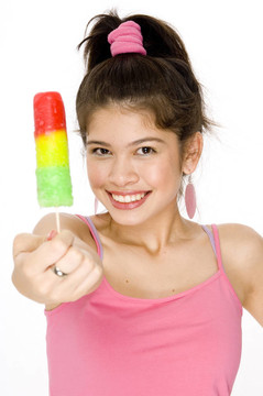 女孩和Lollipop