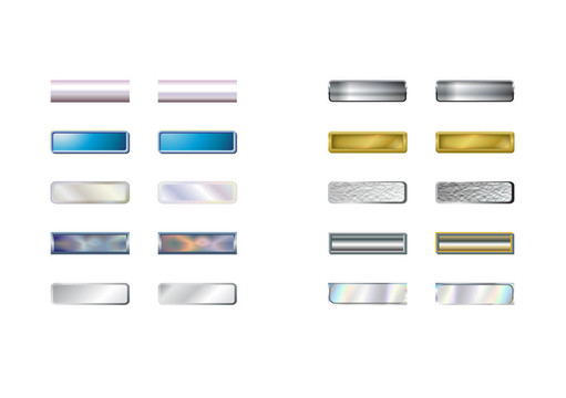 網頁按鈕- 3D -金屬