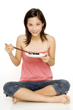 帶真希卷的女孩