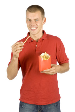 男人吃薯?xiàng)l