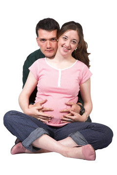 美麗的孕婦夫婦