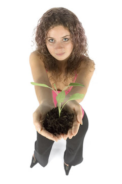 女人與植物