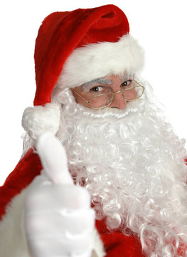 Santa豎起大拇指