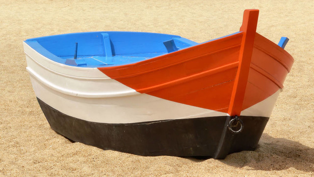 船在Beach