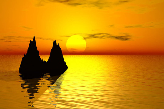 3d日落景觀