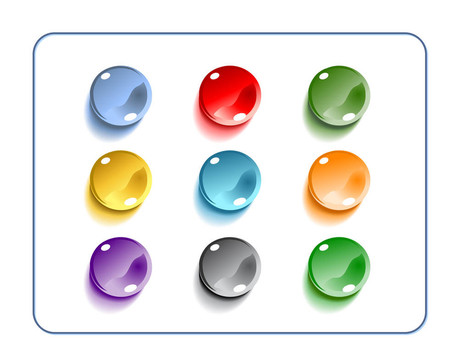 具有裁剪路徑的Glass Buttons