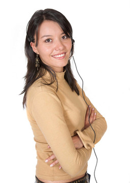 美麗的客戶支持的女孩