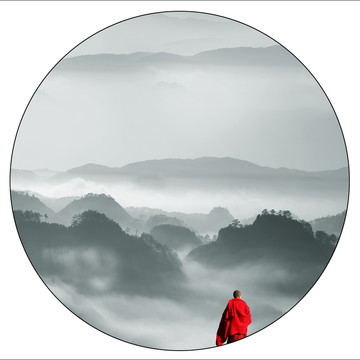 禪意水墨山 未分層