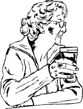 女人用一杯