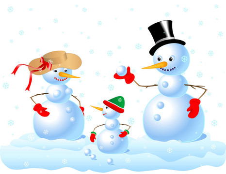 快樂的Snowman Family