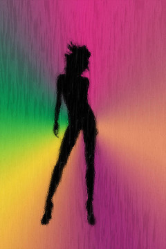 女人通過(guò)Rain Streaked Glass