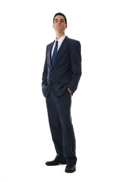 藍(lán)色的西裝的男人