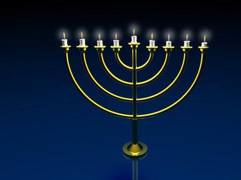 Menorah。3d。