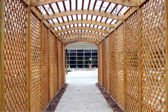 園林；建筑；格柵；裝飾；木材；水泥