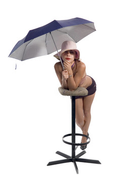 女孩用雨傘