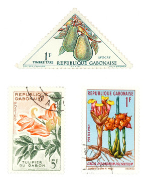 Gabon郵票與植物