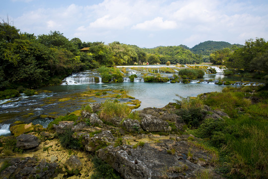 陡坡塘瀑布 河流 山泉