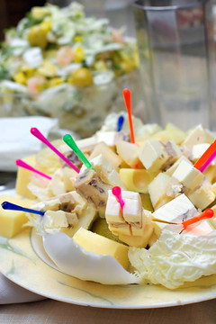 開胃小吃從不同等級的奶酪