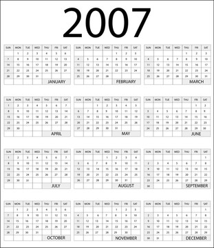 2007日歷