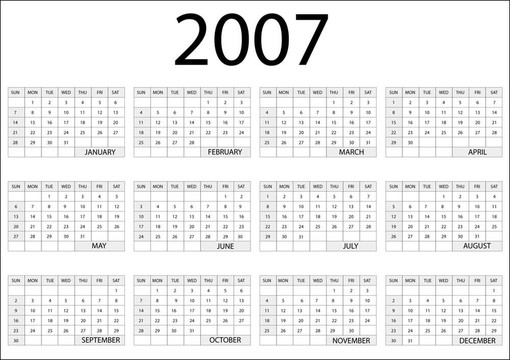 2007日歷