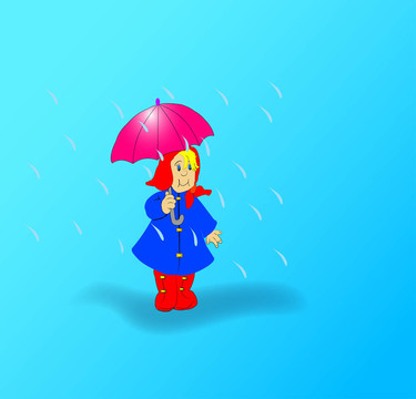 下雨天的女孩