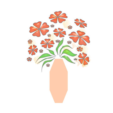 花瓶花束桃