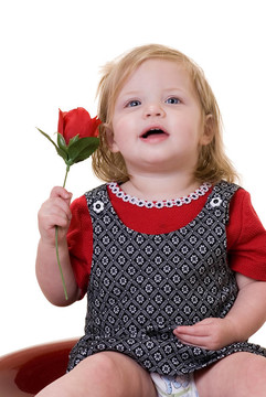 帶玫瑰的嬰兒