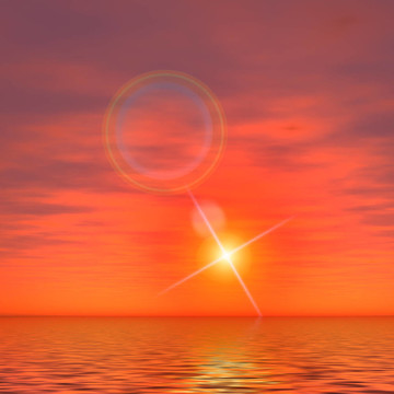 夕陽閃耀