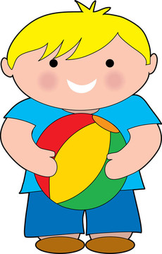 男孩與一個(gè)海灘球