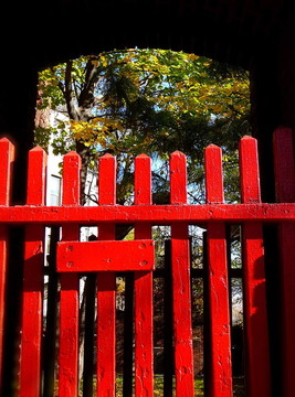 紅色的柵欄