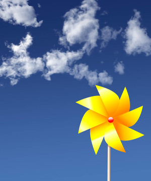 花輪在夏日的天空