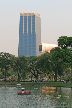 公園的湖
