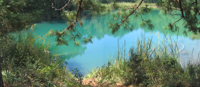 埃斯梅拉達；Lagunas de蒙特貝羅；墨西哥；全景