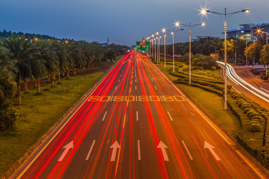 高速公路 夜景 素材