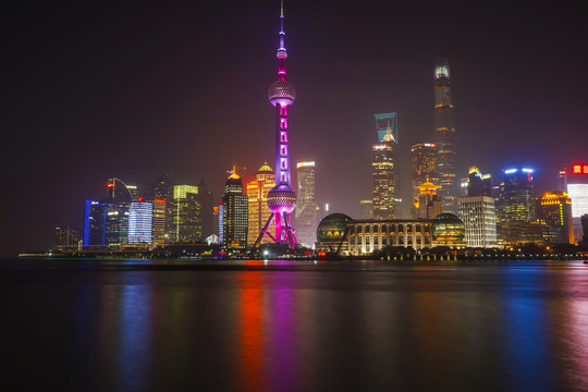 外灘夜景 東方明珠 陸家嘴夜景