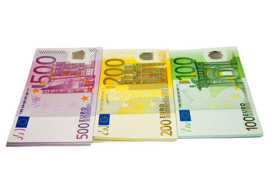 歐元紙幣的捆捆