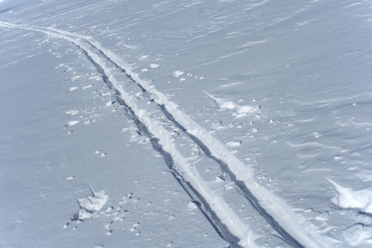 雪地里的滑雪道