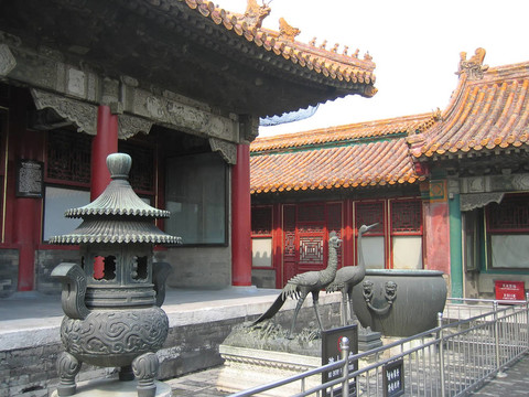 在寺廟雕塑的細(xì)節(jié)；紫禁城；北京；中國