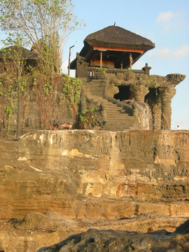 在海神廟的細(xì)節(jié)；巴厘島；印度尼西亞