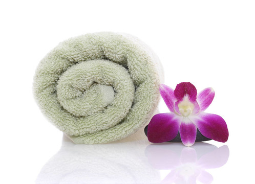 蘭花和Green Towel