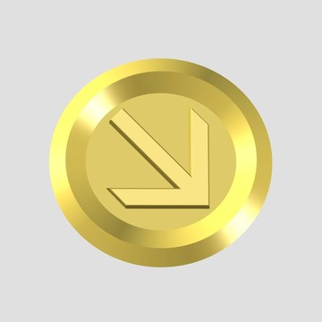 金箭頭圖標