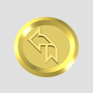 金箭頭圖標
