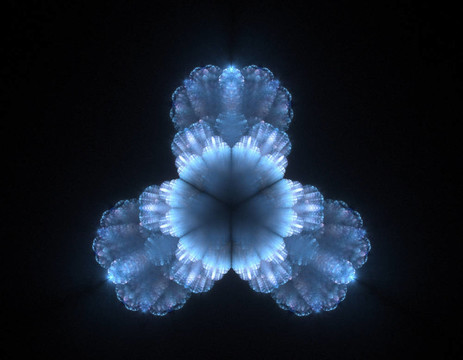 藍(lán)色閃光的3D花