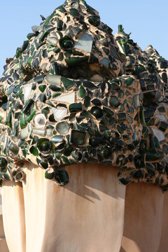 Casa Mila的屋頂煙囪
