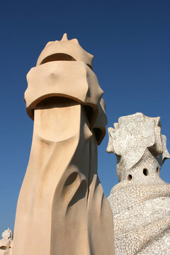 Casa Mila的屋頂煙囪