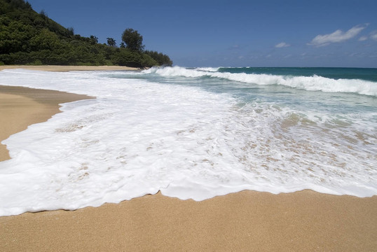 在Kauaii美麗的海灘