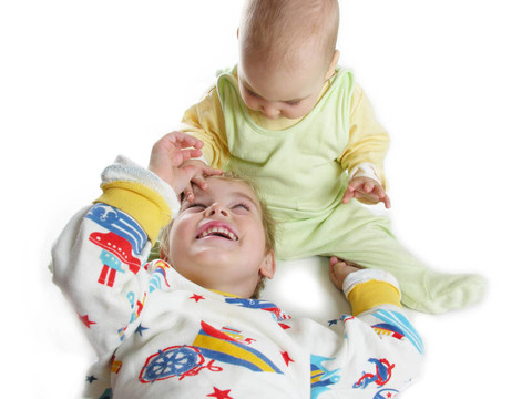 帶嬰兒的白色嬰兒