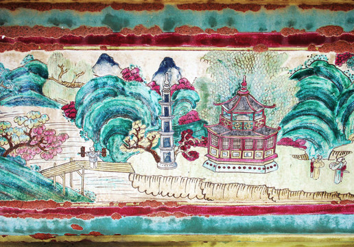 泰國(guó)一座寺廟的亞洲畫(huà)