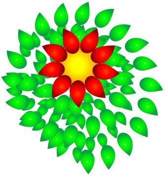 陽(yáng)光明媚的花卉元素